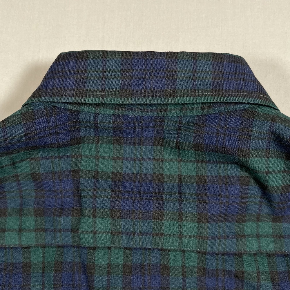 Pendleton Men's M Medium Black Watch Tartan Plaid Button Down Wool Shirt - Picture 9 of 13